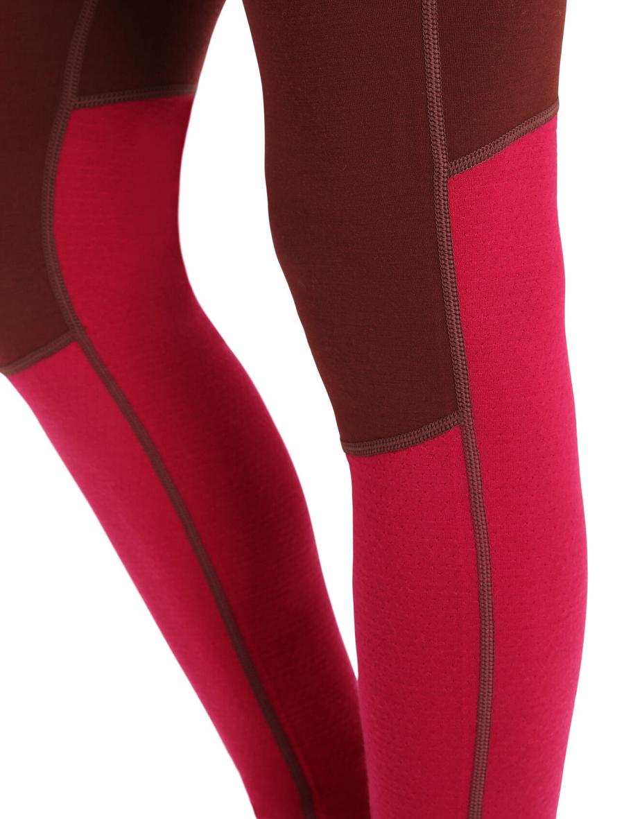 Espresso / Cherry Women's Icebreaker Merino 260 ZoneKnit™ Leggings | USA 1546RVDW